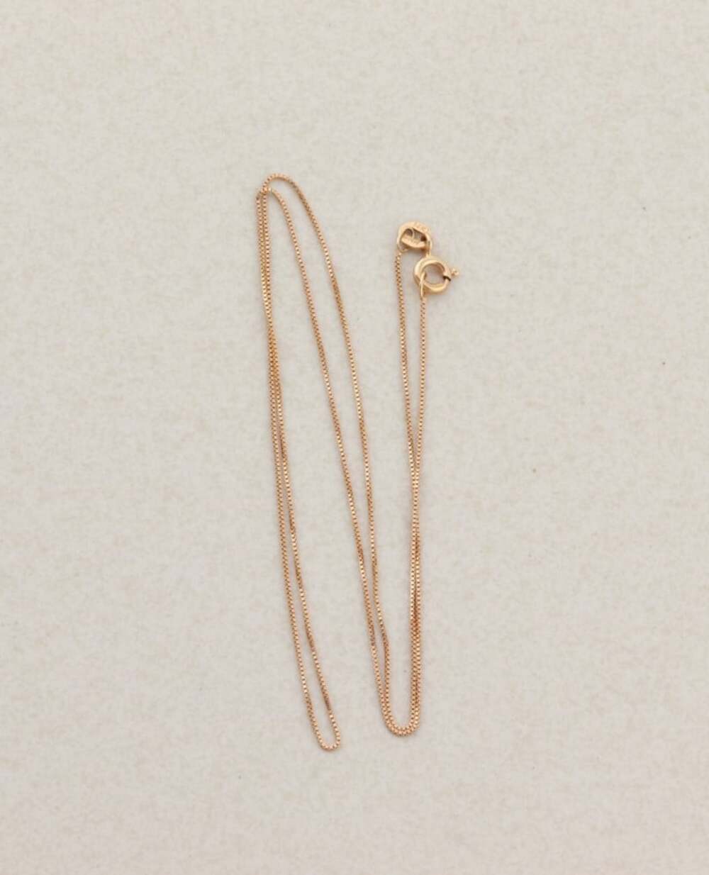 14k Rose Gold Dainty Delicate Box Chain Necklace 18.5"